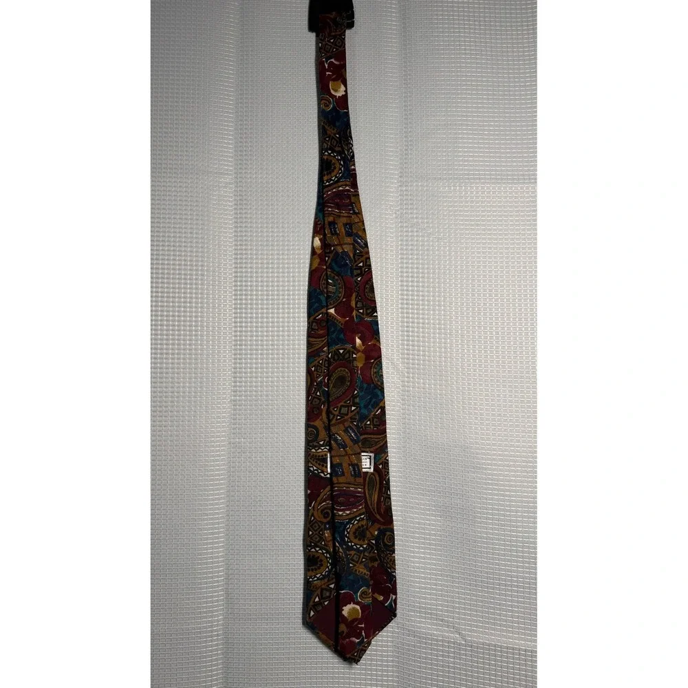 Barrington Alexandre London Silk Necktie Lot 3 OS Multicolor Geometric Paisley
